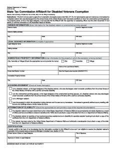 form 5107 affidavit for disabled veterans exemption.